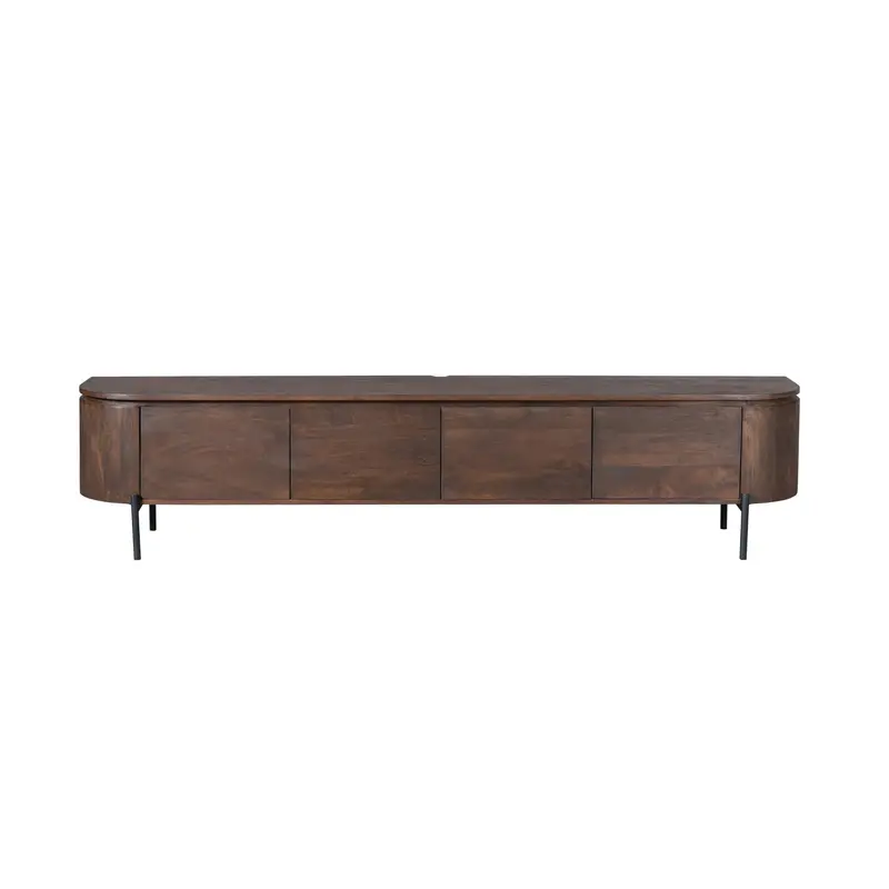 TV-Möbel - Mangoholz Braun, Schwebendes Design, Vier Türen, 200 cm – Excellent | Starfurn