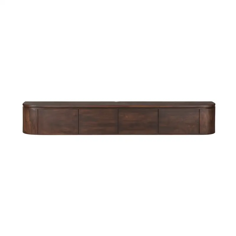 TV-Möbel - Mangoholz Braun, Schwebendes Design, Vier Türen, 240 cm – Excellent | Starfurn