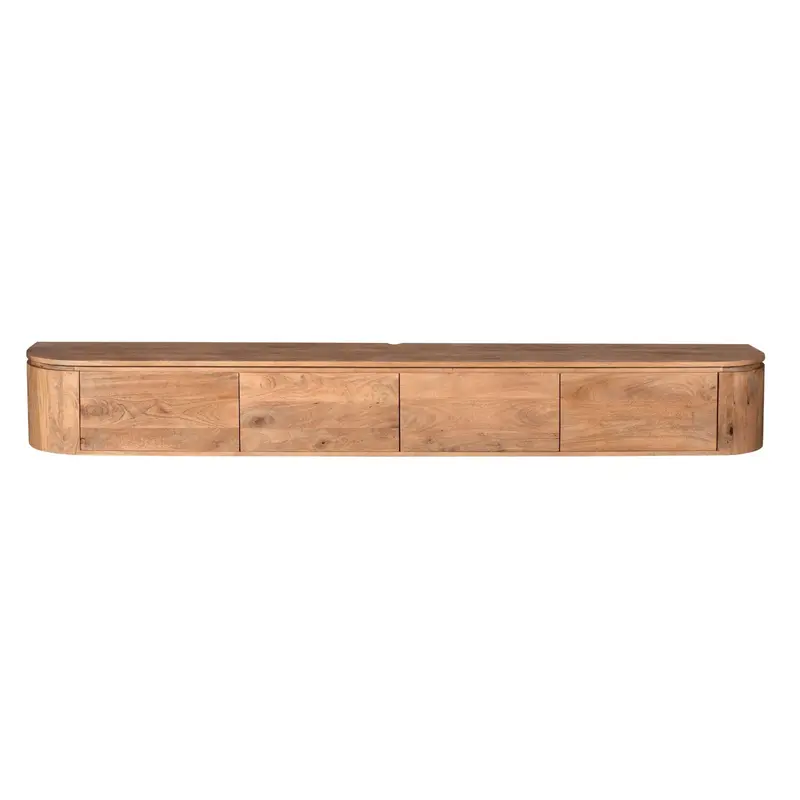TV-Möbel - Mangoholz Natur, Schwebendes Design, Vier Türen, 200 cm – Excellent | Starfurn