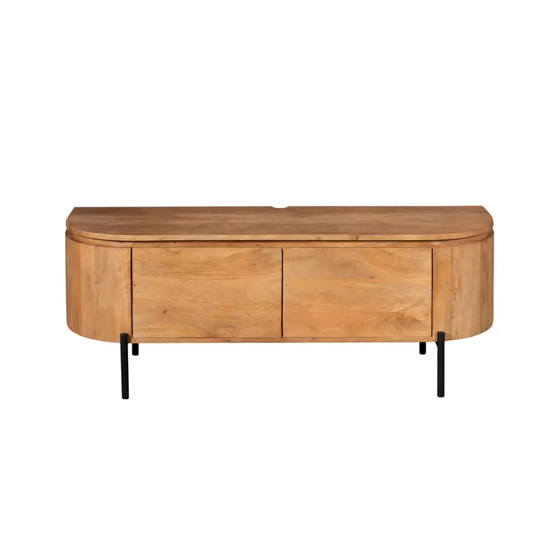 TV-Möbel - Mangoholz Natur, Schwebendes Design, Zwei Türen, 120 cm – Excellent | Starfurn