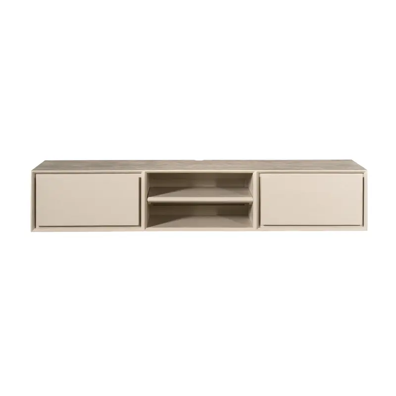 TV-Möbel - Mangoholz Sand, Grifflose Schubladen, Schwebendes Design, 160 cm – Ambiance | Starfurn
