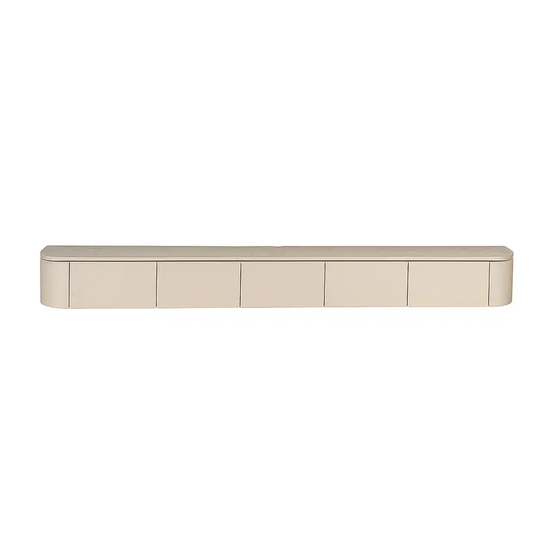TV-Möbel - Mangoholz Sand, Schwebendes Design, Fünf Türen, 280 cm – Excellent | Starfurn