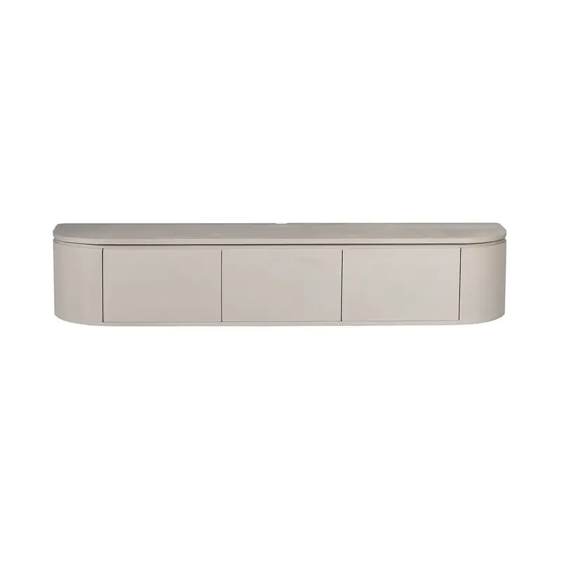 TV-Möbel - Mangoholz Taupe, Schwebendes Design, Drei Türen, 160 cm – Excellent | Starfurn