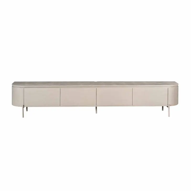 TV-Möbel - Mangoholz Taupe, Schwebendes Design, Vier Türen, 240 cm – Excellent | Starfurn