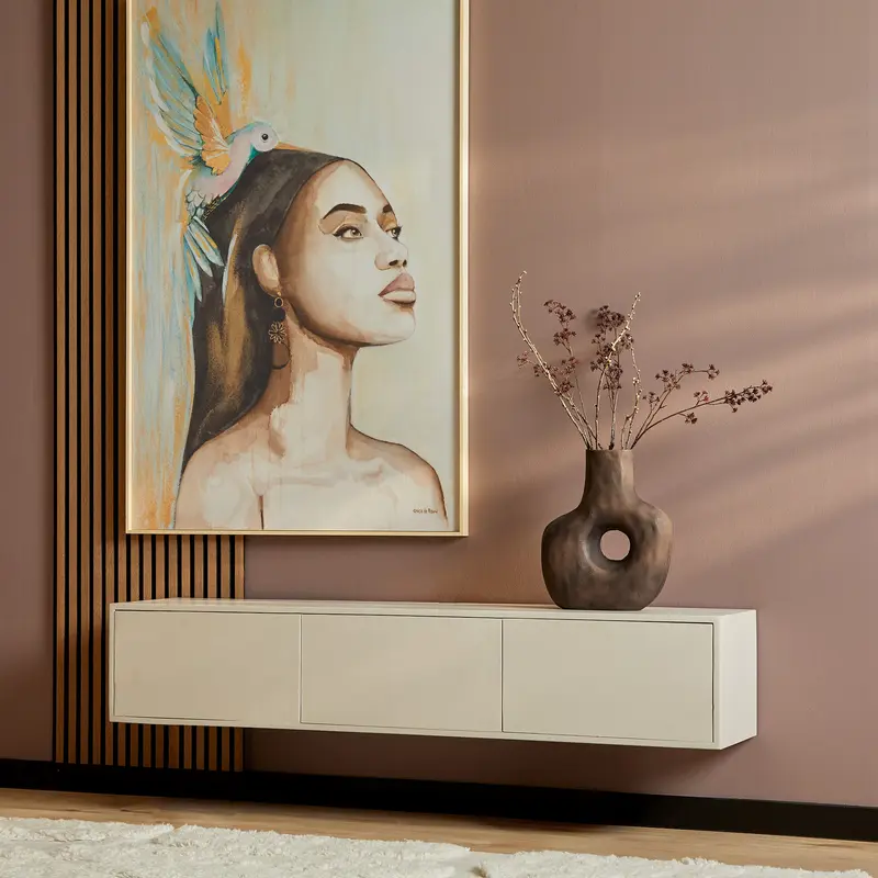 TV-Möbel – Schwebendes Design, Mango Holz Massiv, Grifflose Fronten – Vision | Starfurn