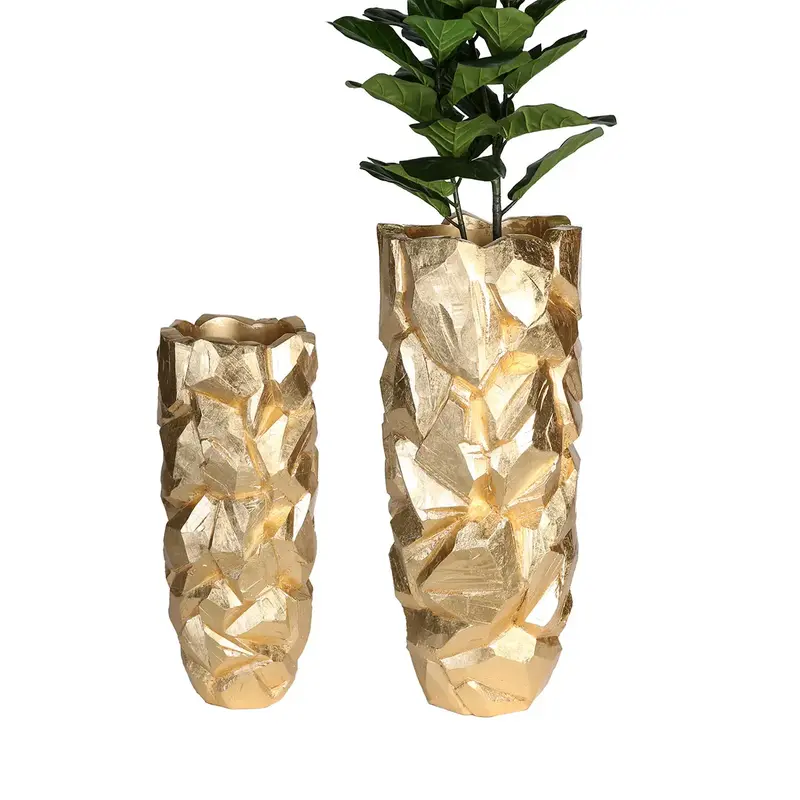 Übertopf XXL – Goldene Optik, Glänzende Oberfläche, 90cm Höhe - Big Nugget | Gilde