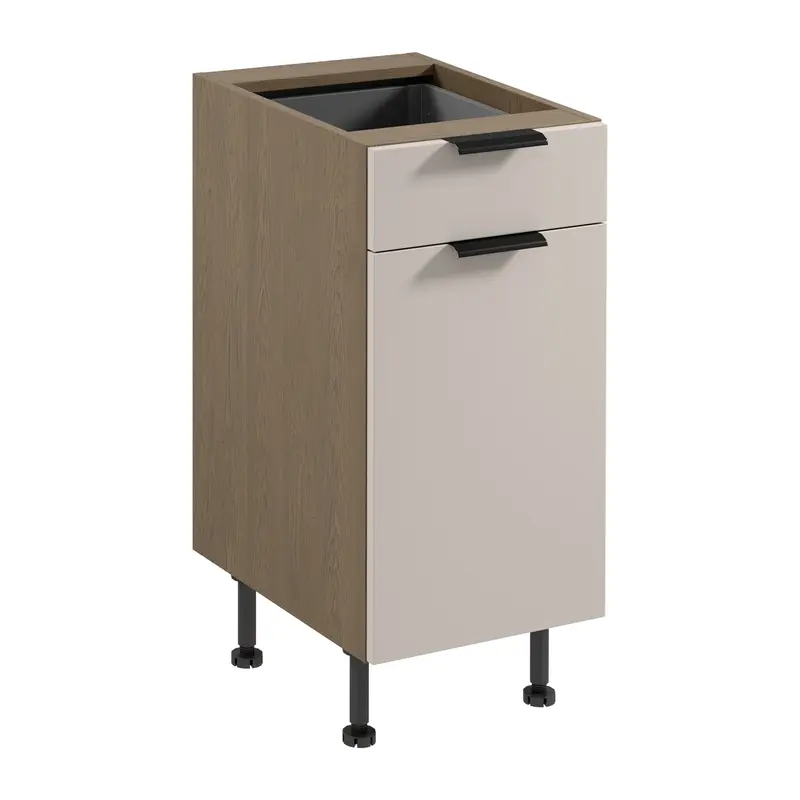Unterschrank – Livaro – D40S1 P/L Beige / Dunkle Eiche
