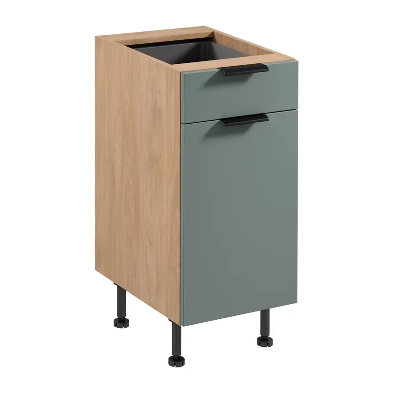 Unterschrank – Livaro – D40S1 P/L Grün / Sonoma Eiche