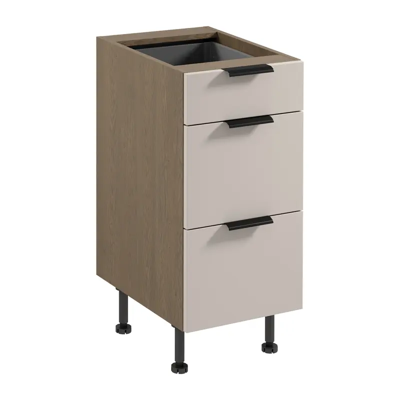 Unterschrank – Livaro – D40S3 AX Beige / Dunkle Eiche