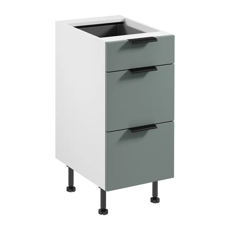 Unterschrank – Livaro – D40S3 AX Grün Matt / Weiß