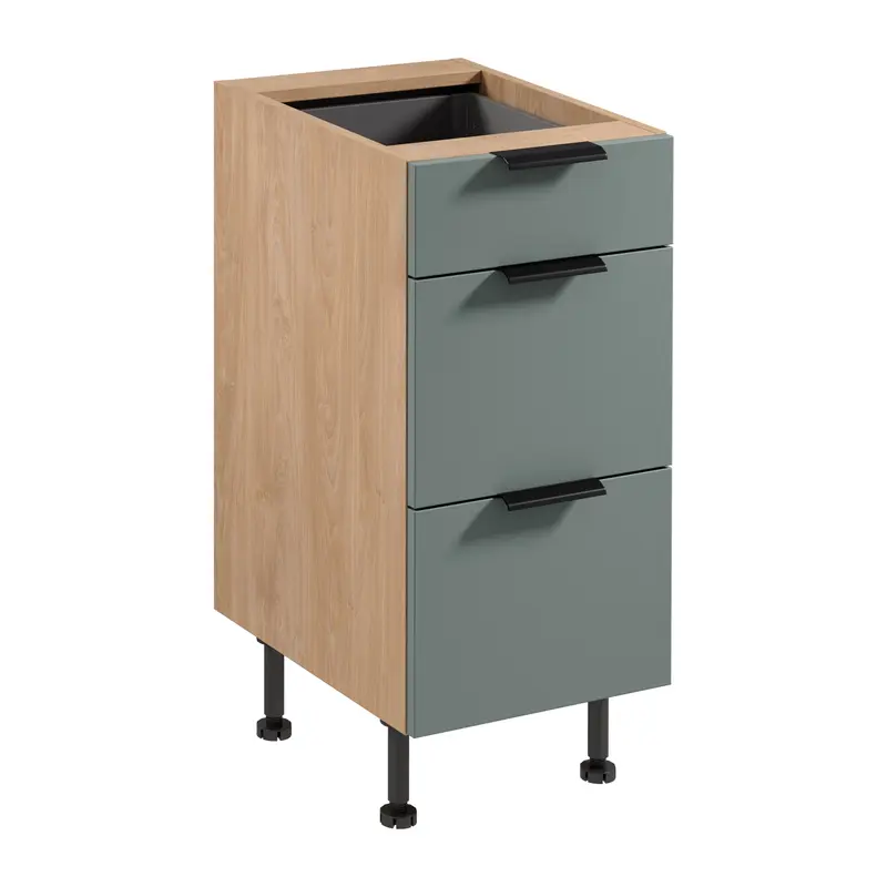 Unterschrank – Livaro – D40S3 AX Grün / Sonoma Eiche