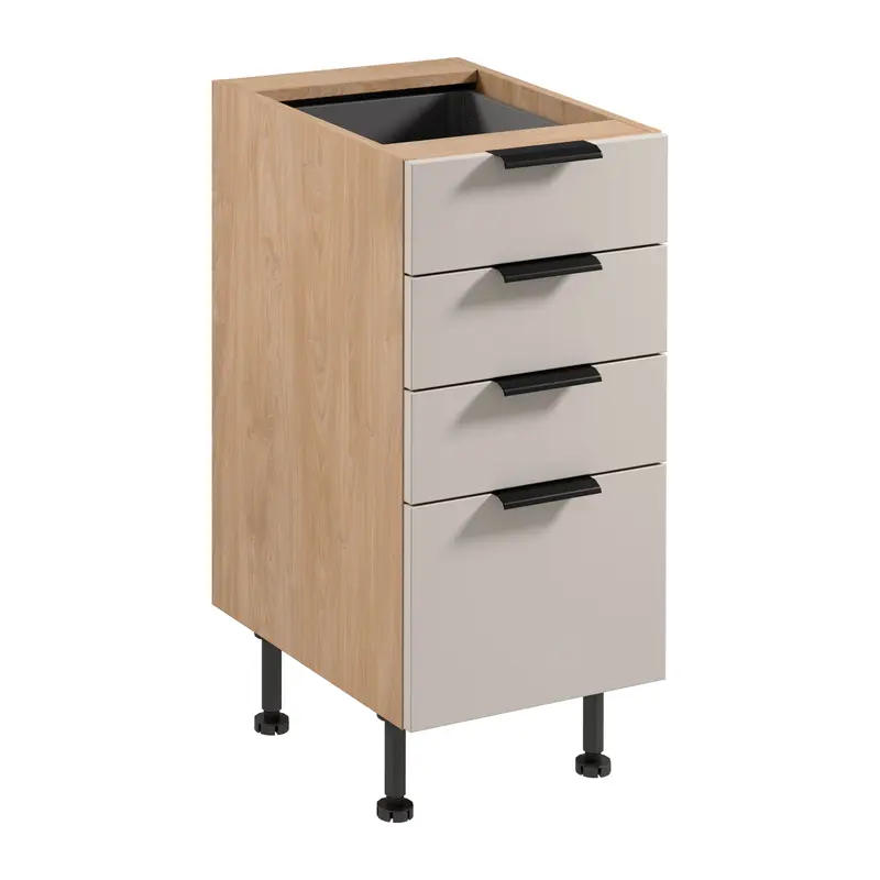 Unterschrank – Livaro – D40S4 AX Beige / Sonoma Eiche