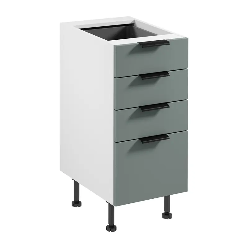 Unterschrank – Livaro – D40S4 AX Grün Matt / Weiß