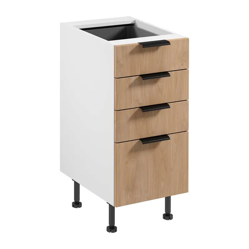 Unterschrank – Livaro – D40S4 AX Sonoma Eiche / Weiß