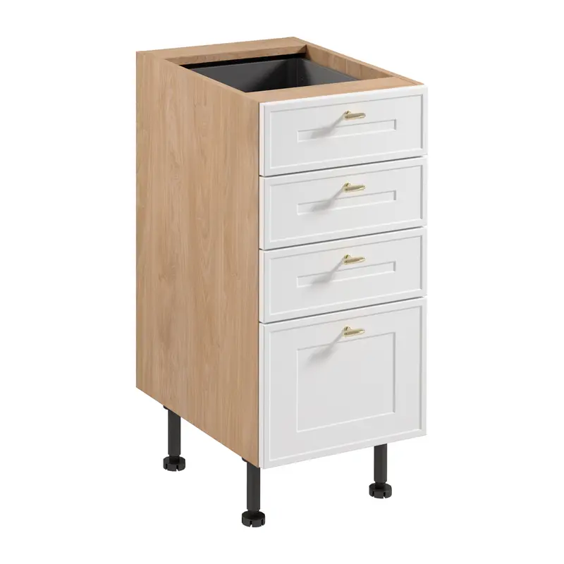 Unterschrank – Livaro – D40S4 AX Weiß / Sonoma Eiche