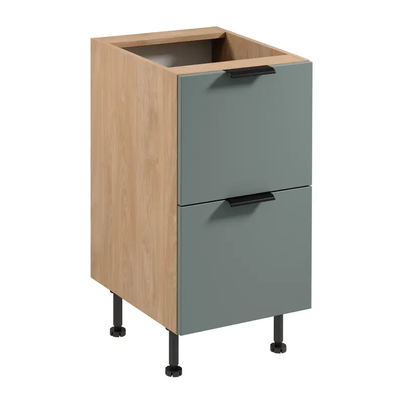 Unterschrank – Livaro – D45S2 AX Grün / Sonoma Eiche