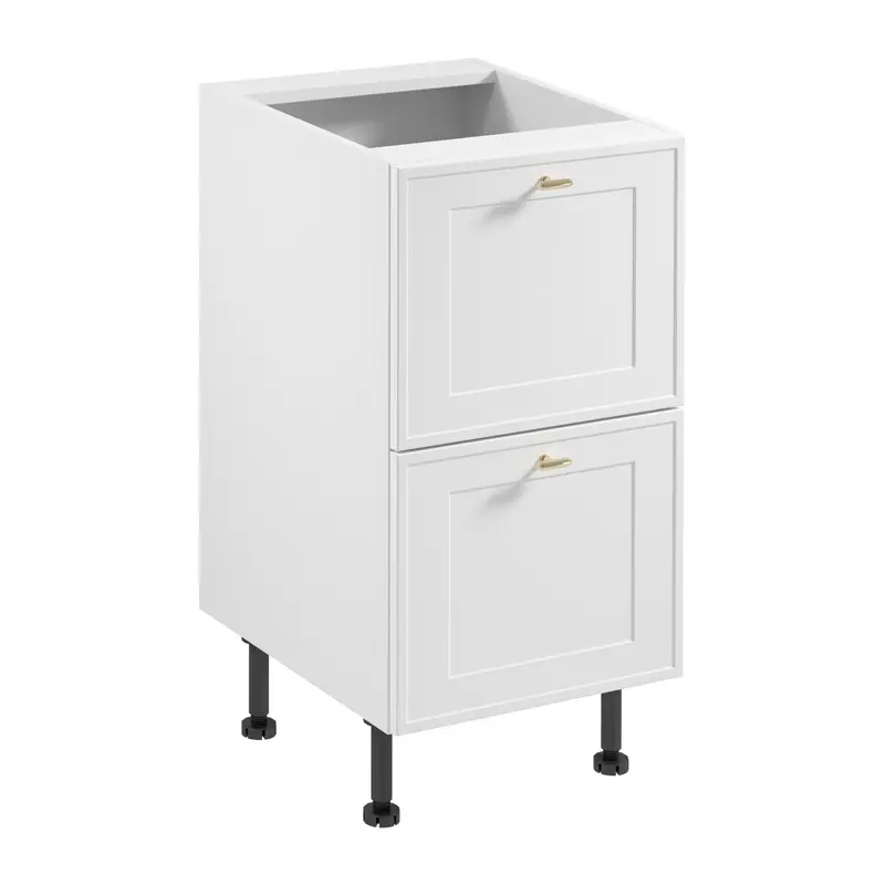 Unterschrank – Livaro – D45S2 AX, Weiß / Weiß Rahmen