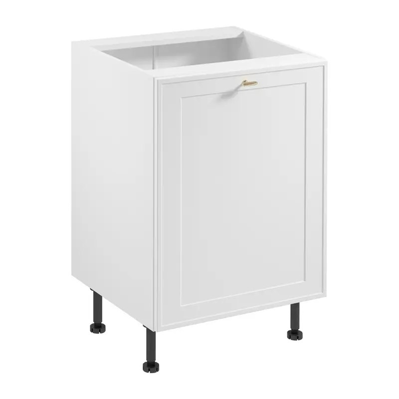Unterschrank – Livaro – D60 P/L, Weiß / Weiß Rahmen