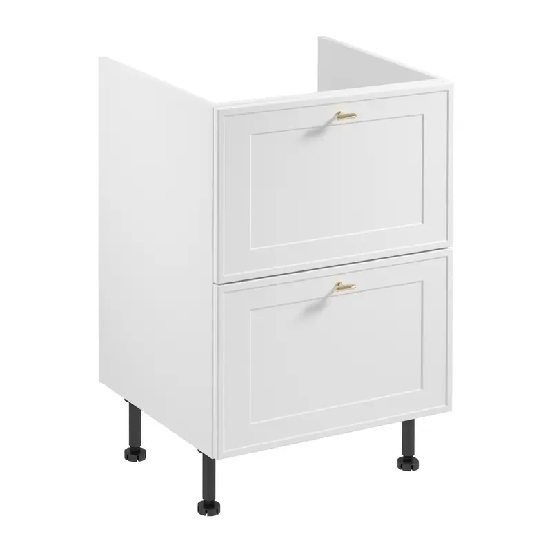 Unterschrank – Livaro – D60IN AX, Weiß / Weiß Rahmen