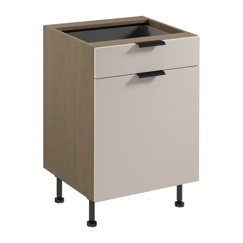 Unterschrank – Livaro – D60S1 P/L AX Beige / Dunkle Eiche