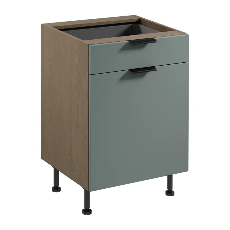 Unterschrank – Livaro – D60S1 P/L AX Grün / Dunkle Eiche