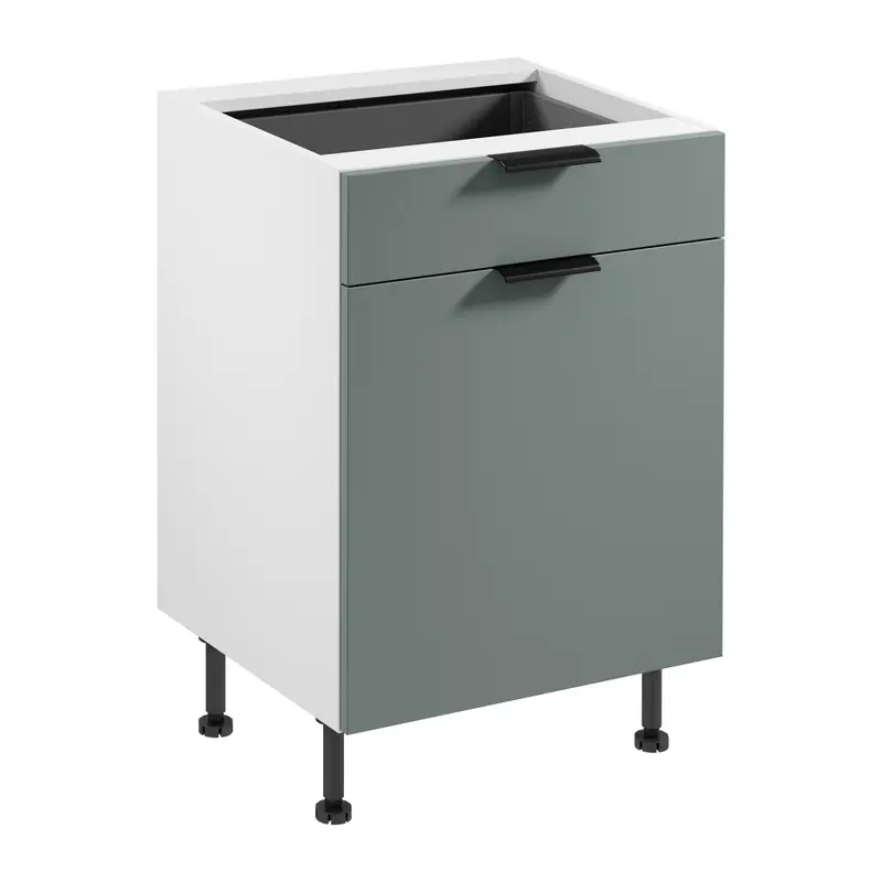 Unterschrank – Livaro – D60S1 P/L AX Grün Matt / Weiß