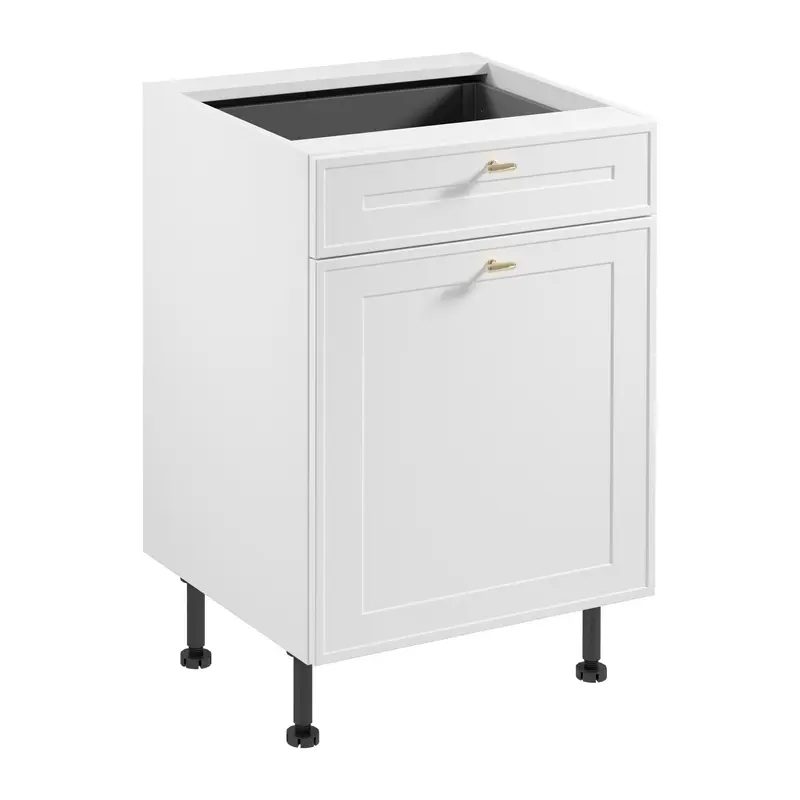 Unterschrank – Livaro – D60S1 P/L AX, Weiß / Weiß Rahmen