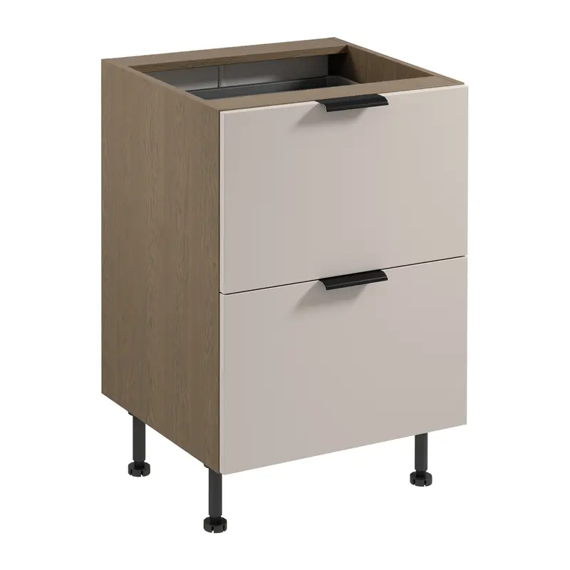 Unterschrank – Livaro – D60S2+1 AX Beige / Dunkle Eiche