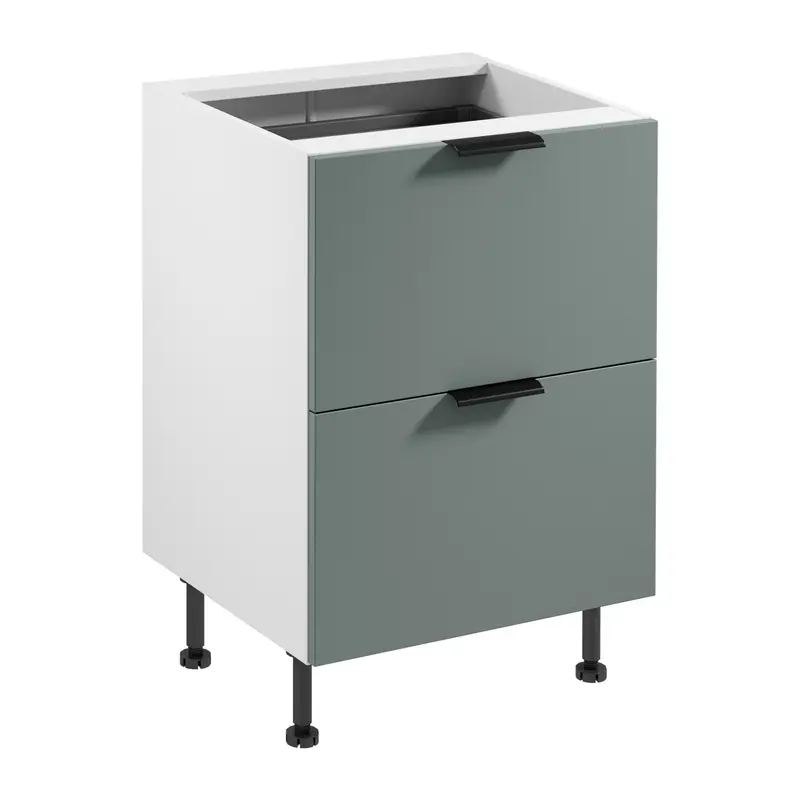 Unterschrank – Livaro – D60S2+1 AX Grün Matt / Weiß