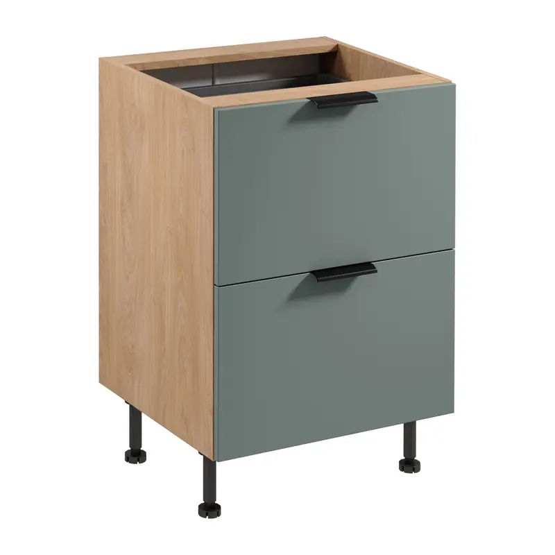 Unterschrank – Livaro – D60S2+1 AX Grün / Sonoma Eiche