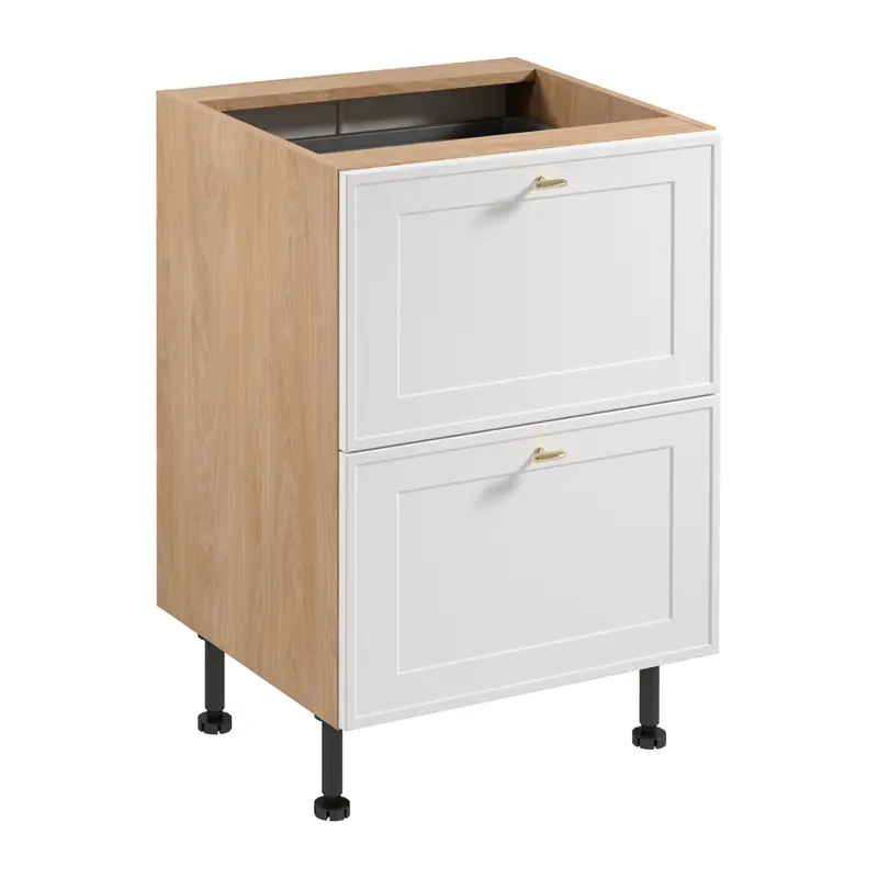 Unterschrank – Livaro – D60S2+1 AX Weiß / Sonoma Eiche