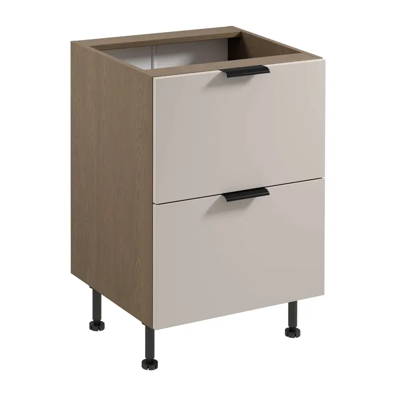 Unterschrank – Livaro – D60S2 AX Beige / Dunkle Eiche