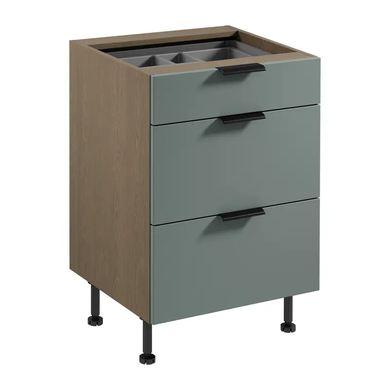 Unterschrank – Livaro – D60S3 AX Grün / Dunkle Eiche