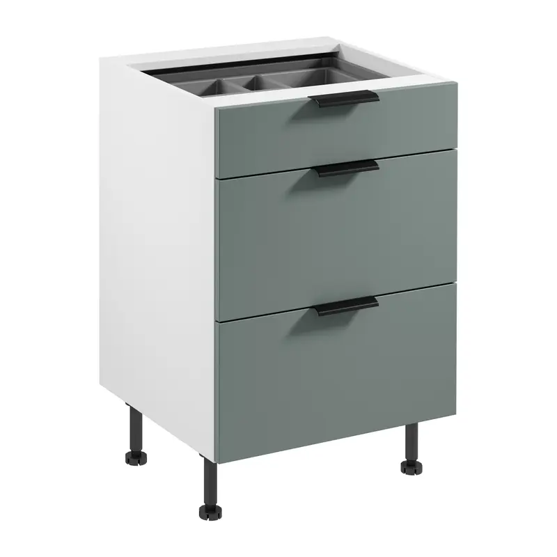Unterschrank – Livaro – D60S3 AX Grün Matt / Weiß