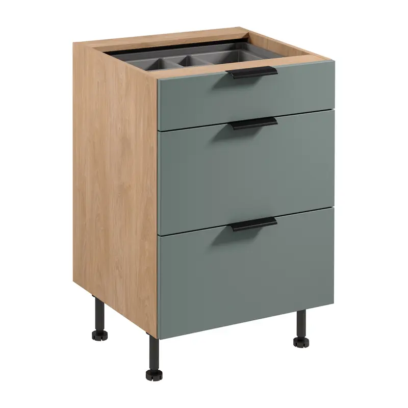 Unterschrank – Livaro – D60S3 AX Grün / Sonoma Eiche