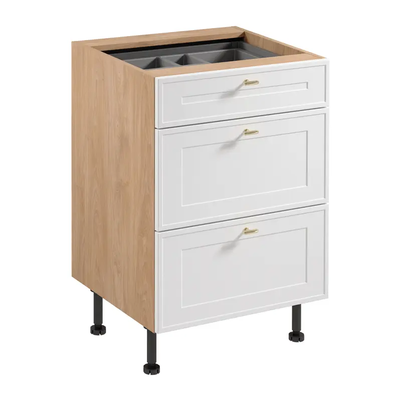 Unterschrank – Livaro – D60S3 AX Weiß / Sonoma Eiche