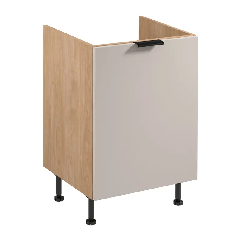 Unterschrank – Livaro – D60ZS AX Beige / Sonoma Eiche mit Mülltrennsystem