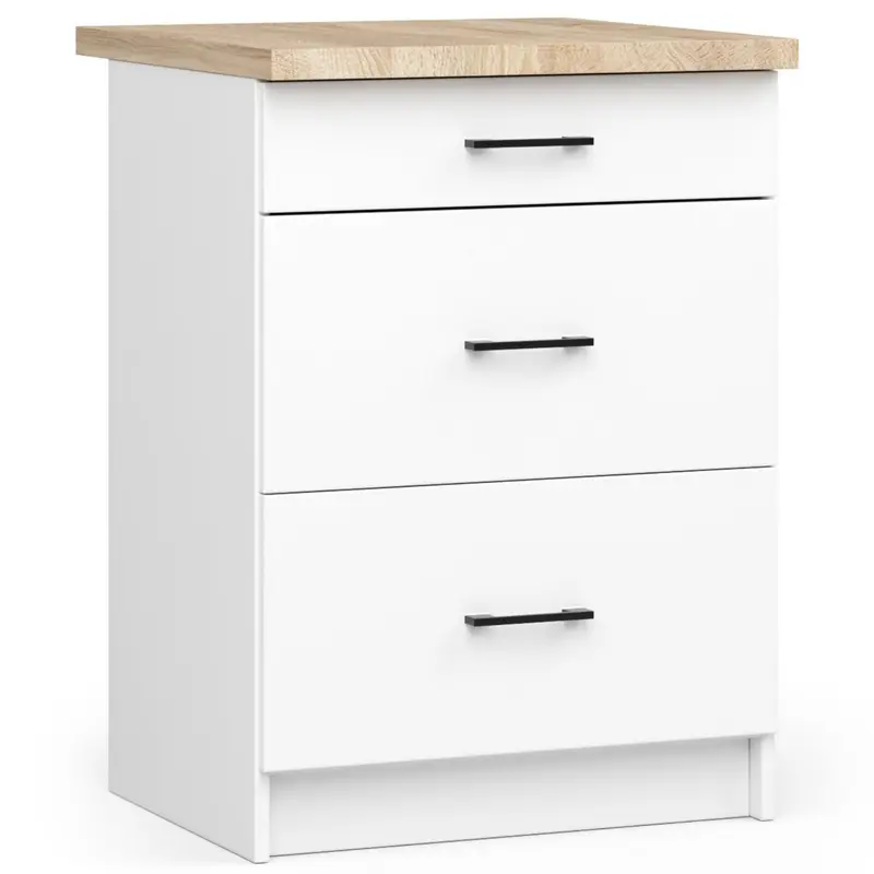 Unterschrank S60 3S – OLIWIA – Modern, praktisch und stilvoll mit Arbeitsplatte