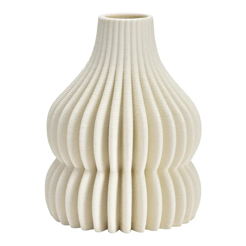 Vase 3D-gedrucktes Design, Keramik, Weiß | Wurm