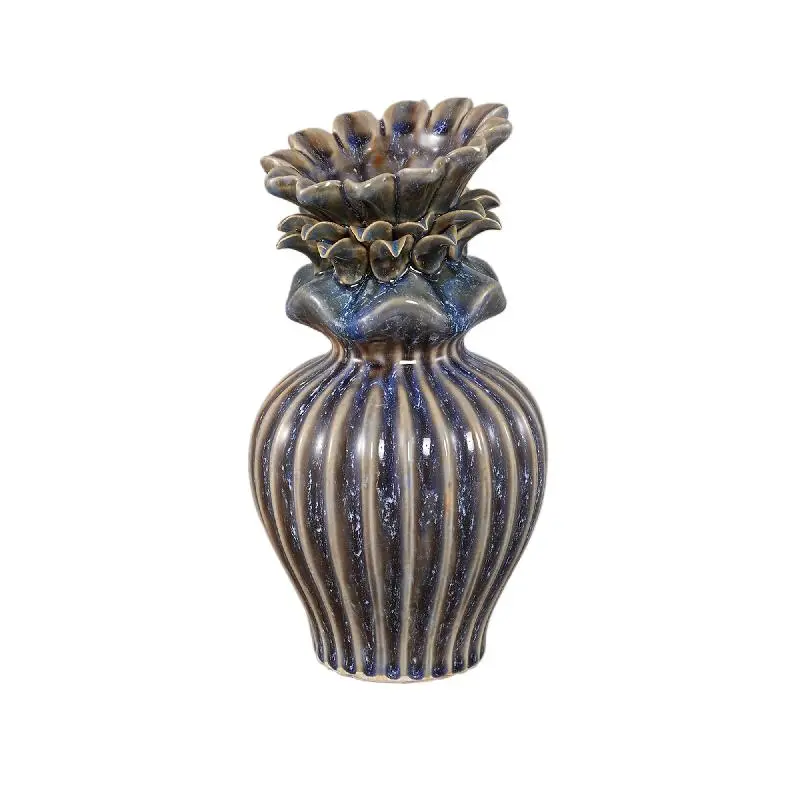 Vase – Blumenform Design, Keramik Material, Blaue Farbe, M – Manda | PTMD