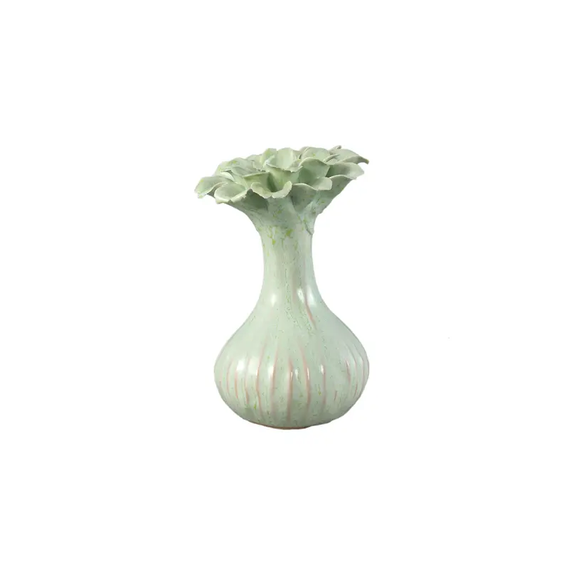 Vase – Blumenform Design, Keramik Material, Mintgrün Farbe, L – Dolores | PTMD