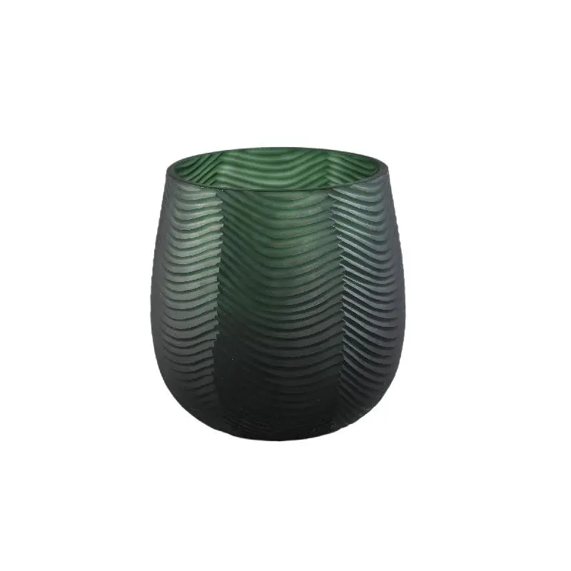 Vase – Bombierte Form, Glas Material, Grün – Elichi | PTMD