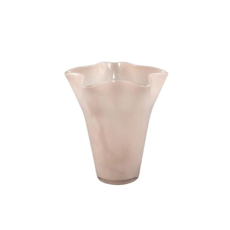 Vase – Braunes Glas, Runde Form, Wellenförmige Struktur, S – Macarena | PTMD