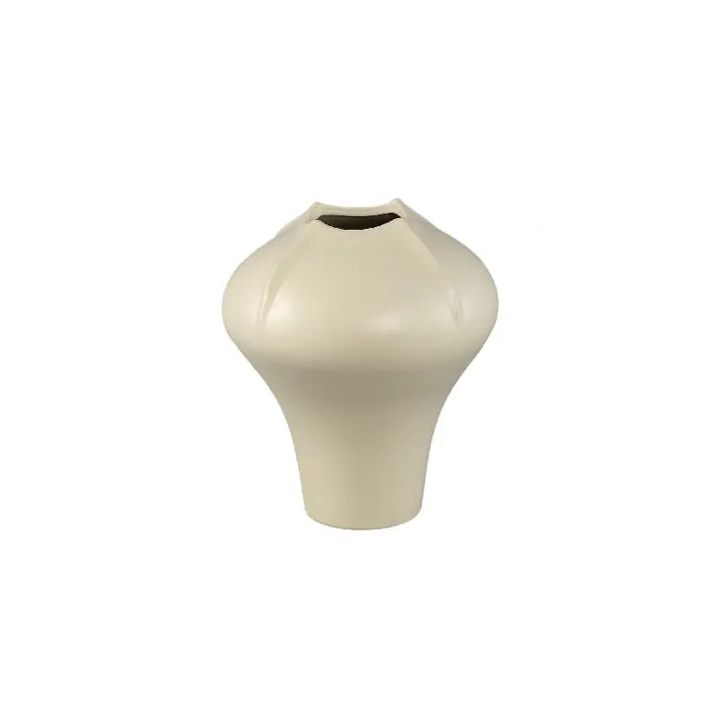Vase – Cremefarbene Oberfläche, Matte Oberfläche, Organische Form, Steinzeug, S – Ginos | PTMD