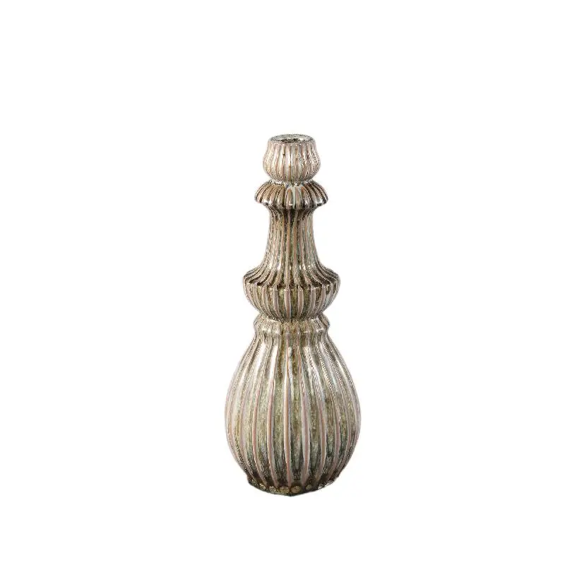 Vase – Cremefarbene Oberfläche, Runde Form, Gerippte Struktur, Steinzeug, S – Myrtle | PTMD