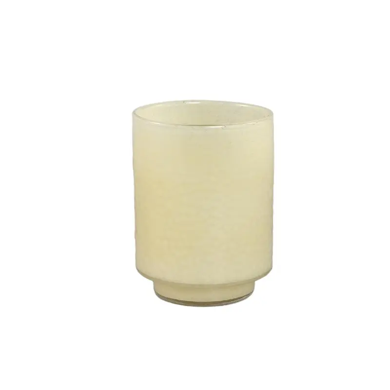 Vase – Cremefarbenes Glas, Runde Form, Gerader Fuß, S – Hervy | PTMD