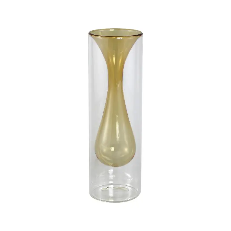 Vase – Glas Material, Innenstruktur Design, Bernstein, Groß Innen – Yanna | PTMD