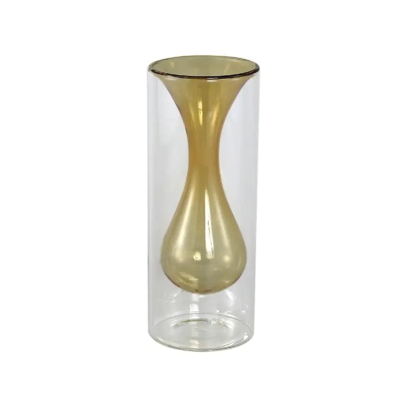 Vase – Glas Material, Innenstruktur Design, Bernstein, Klein Innen – Yanna | PTMD