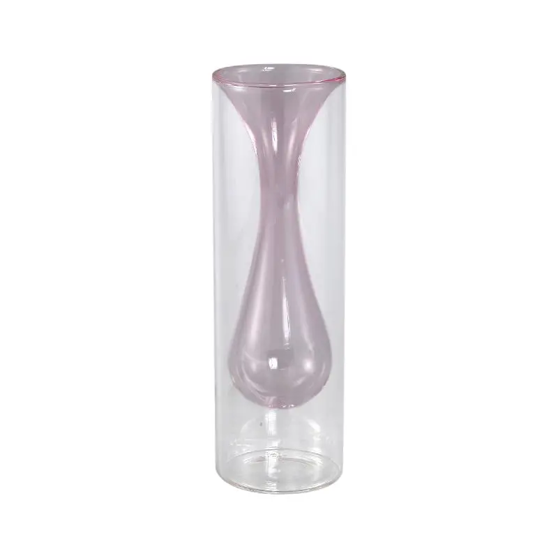 Vase – Glas Material, Innenstruktur Design, Hellrosa, Groß Innen – Yanna | PTMD