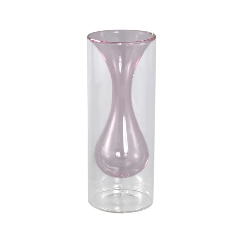 Vase – Glas Material, Innenstruktur Design, Hellrosa, Klein Innen – Yanna | PTMD